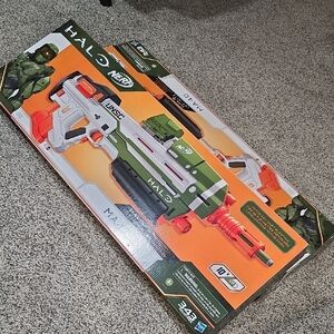 Nerf Halo MA40 Blaster - White, Green, and Orange